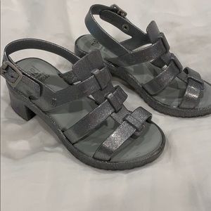 Glittery Wedge Sandals